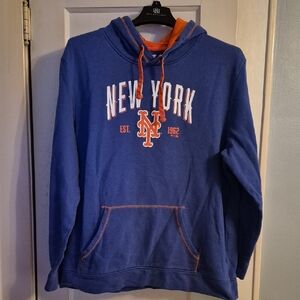 Fanatics Mens XXL Mets Vintage Blue and Orange Hoodie